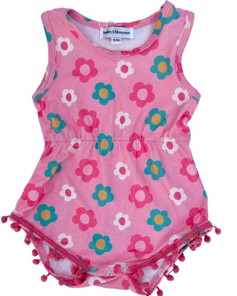 Pom Pom Romper- Bubblegum Blossom