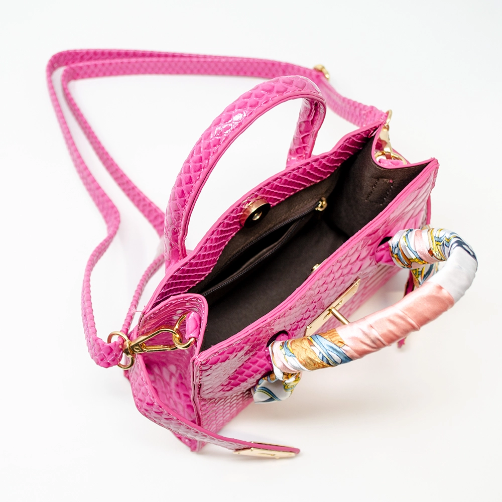Crocodile Scarf Handbag- Pink
