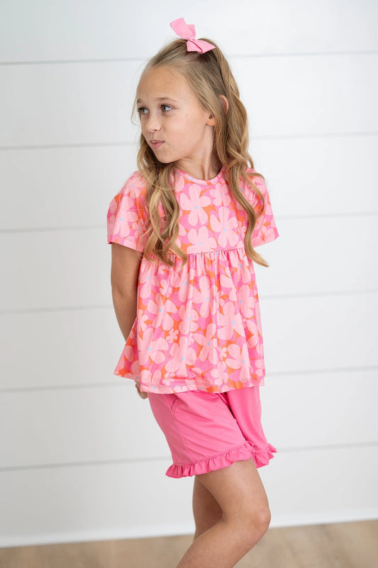 Pink Floral Short Set