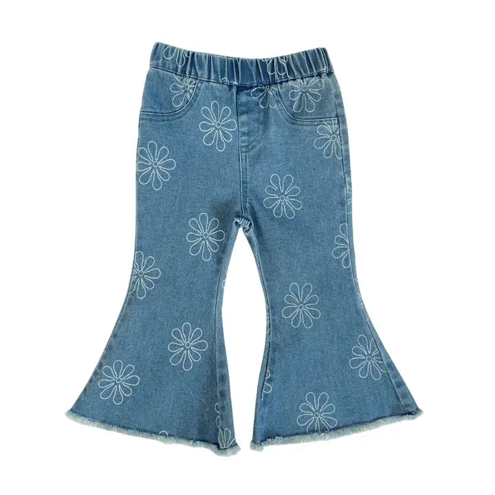 Sutton Bell Bottoms- Light Blue Floral