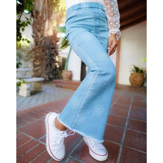 Sutton Bell Bottoms- Light Blue Floral