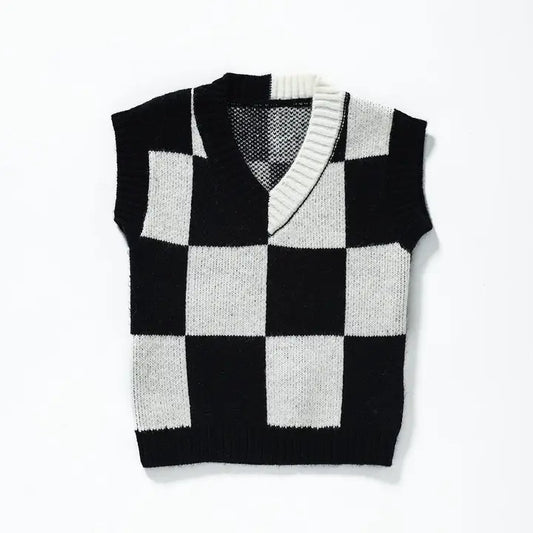 Black and White Vest Sweater