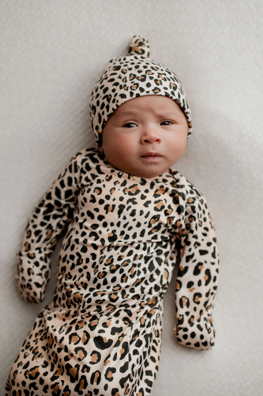 Leopard Knotted Gown Set