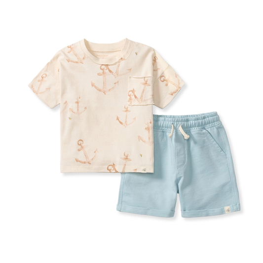 Tee and Shorts Set- Anchors