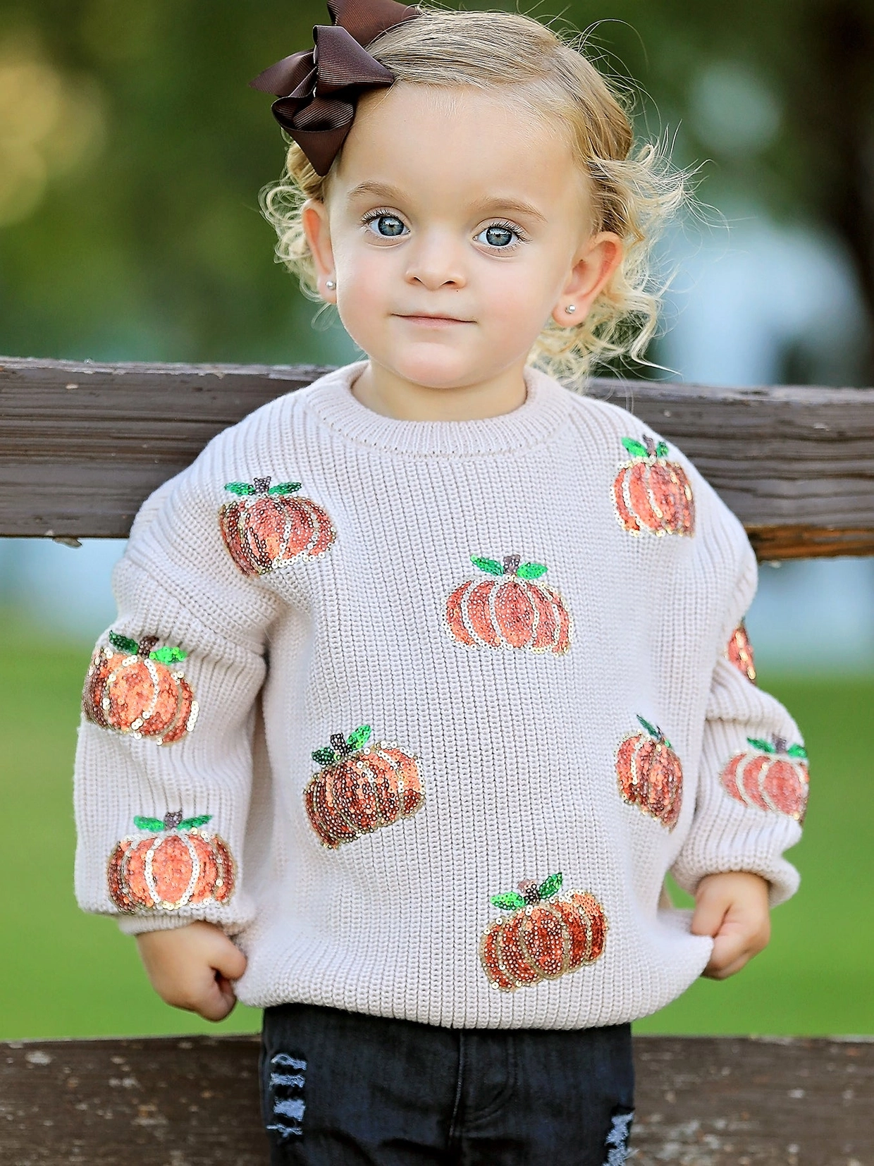 Pumpkin Sequin Sweater