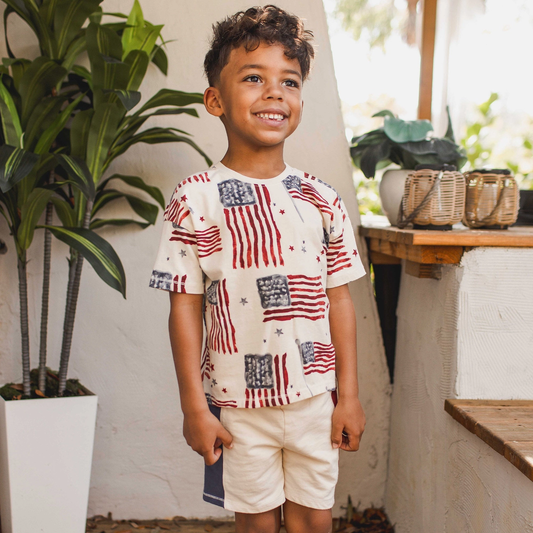 American Flag Set- Tee & Shorts