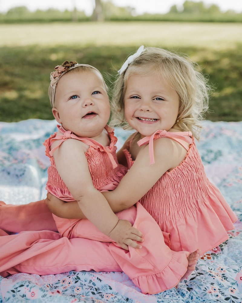 Smocked Two Piece Set- Peony