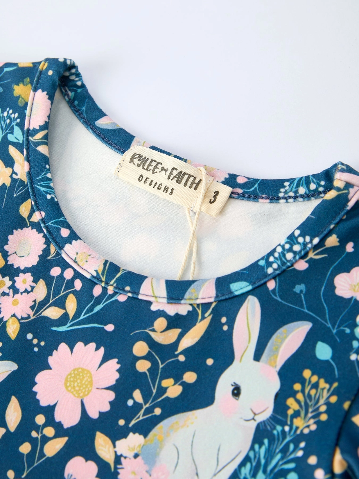 Blue Easter Bunny Short Sleeve Dress
