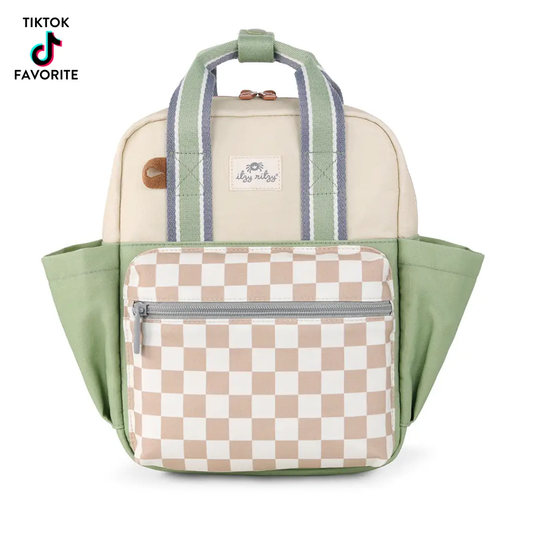 Itzy Bitzy Backpack- Green Check