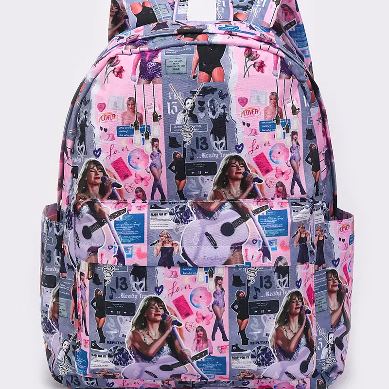 Grey and Pink TS Kids Backpack