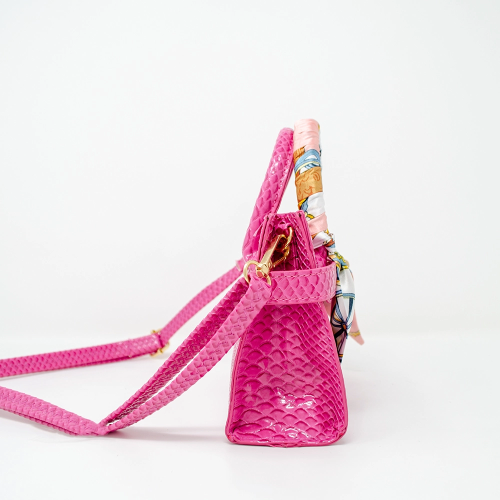 Crocodile Scarf Handbag- Pink