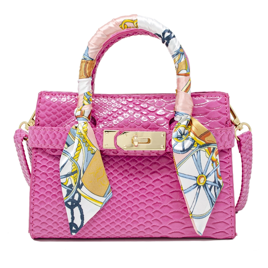 Crocodile Scarf Handbag- Pink