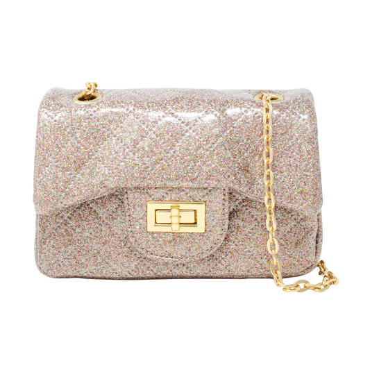 Quilted Sparkle Mini Bag-Rainbow