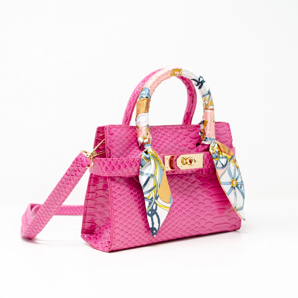 Crocodile Scarf Handbag- Pink