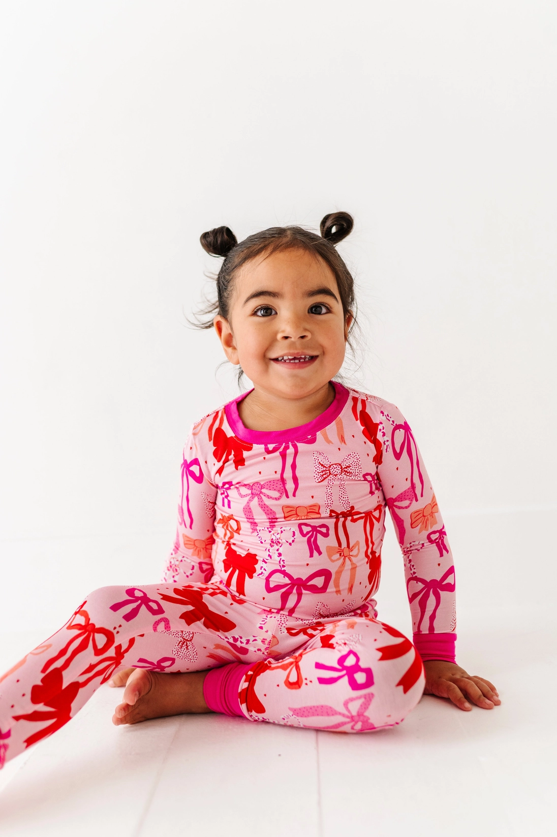 Pink Bows Bamboo Set