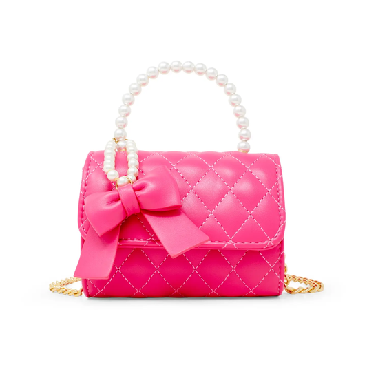 Pearl Bow Handbag-Pink