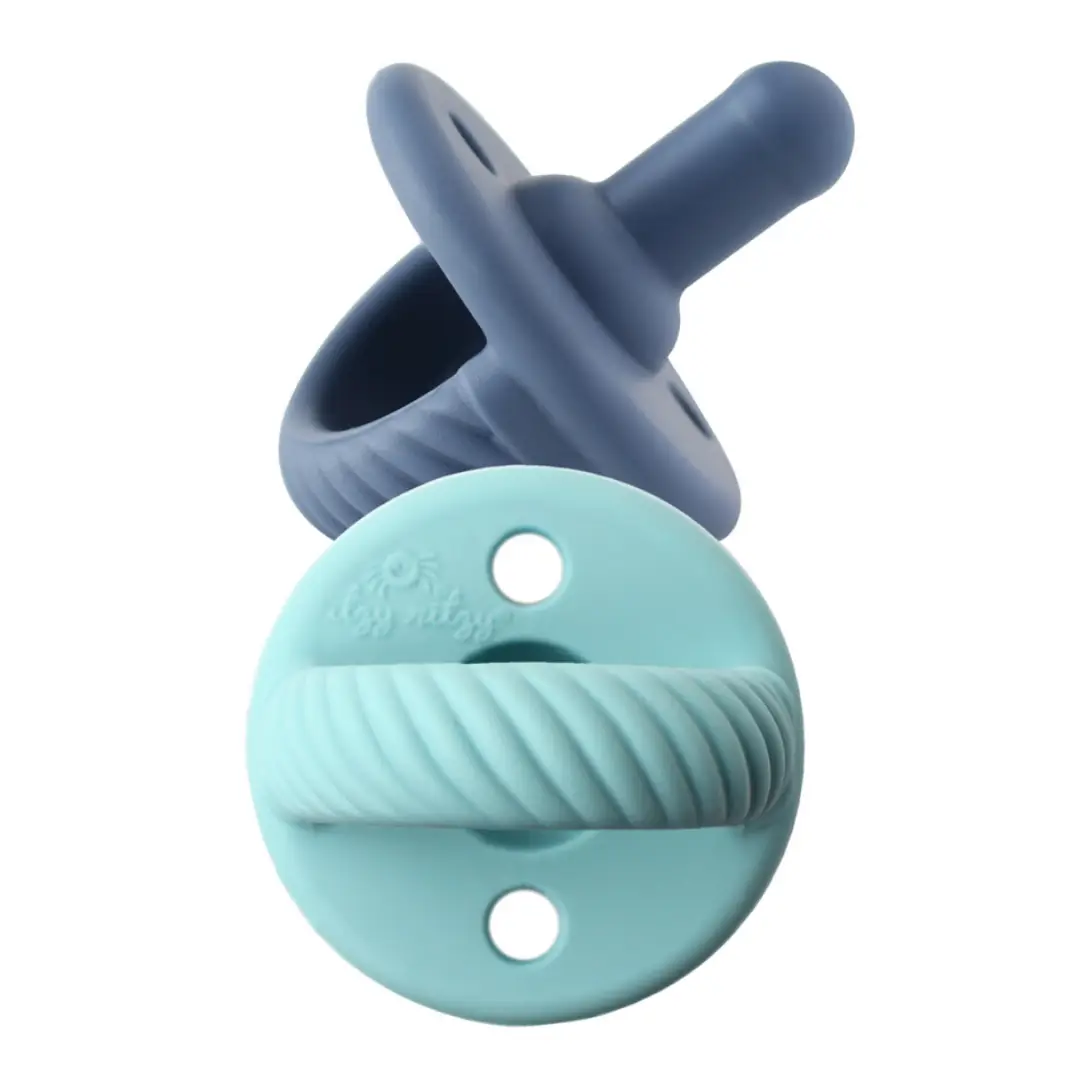 Pacifier Set- Blue + Navy