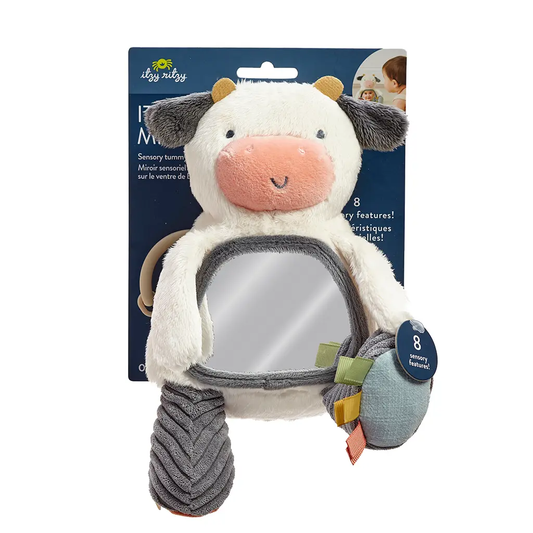 Mirror Travel & Tummy Time Toy- Cow