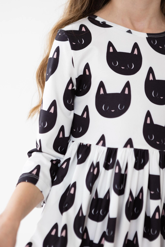 Black Cat Twirl Dress